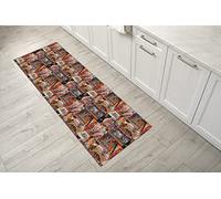 GEMITEX Alfombra de Velvet, Fabricada en Italia, Antideslizante, impresión Digital sobre Suave Terciopelo de poliéster, 50 x 190 cm, DIS. V104 Carro Siciliano