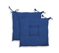 GEMITEX Cojín para Silla Acolchado Creta, Juego de 2 Piezas, decoración 1547, Azul, 39 x 39 x 5 cm, Poliéster, Turquesa, 2 Unità (Confezione da 1), 2