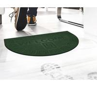 GEMITEX Felpudo Welcome Made in Italy, semiovalado, 40 x 60 cm, Verde, Limpia a Fondo, Larga duración, ecológico, Lavable fácilmente con un Chorro de Agua