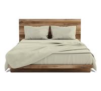 GEMITEX Juego de Cama Fabricado en Italia, 100% algodón, Color Beige, con Tratamiento Antiarrugas y hipoalergénico