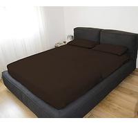 GEMITEX Juego de Ropa de Cama para 2 Personas, Color marrón, no Necesita Planchado, Aspecto Satinado, 100% Microfibra de poliéster, Consta de 2 sábanas encimeras y 2 Fundas de Almohada, Fabricado en