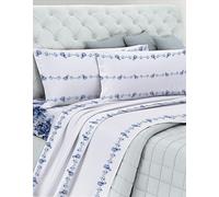GEMITEX Juego de sábanas de algodón 100% algodón, Transpirable, sin sustancias nocivas, Calidad certificada Standard 100 by Oeko-Tex Fiducia nel Textil, matrimonial, G20/Blue, diseñado en Italia
