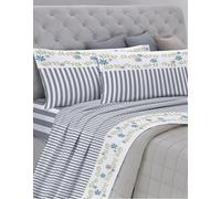 GEMITEX Juego de sábanas de algodón 100% algodón, Transpirable, sin sustancias nocivas, Calidad certificada estándar 100 by Oeko-Tex Fiducia nel Textil, matrimonial, G26/gris, diseñado en Italia