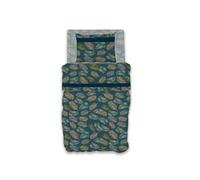 GEMITEX Juego de sábanas de algodón 100% algodón, Transpirable, sin sustancias nocivas, Calidad certificada Standard 100 by Oeko-Tex Fiducia nel Textile, Individual, G22/Blue, diseñado en Italia