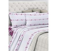 GEMITEX Juego de sábanas de algodón 100% algodón, Transpirable, sin sustancias nocivas, Calidad certificada estándar 100 by Oeko-Tex Fiducia nel Textil, matrimonial, G20/fucsia, diseñado en Italia