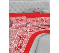 GEMITEX Juego de sábanas de algodón 100% Transpirable sin sustancias nocivas, Calidad certificada estándar 100 by Oeko-Tex Fiducia nel Textile, 1 Plaza y Media, G25/Coral, diseñado en Italia