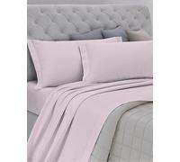 GEMITEX Juego de sábanas Fabricado en Italia de Franela de 100% algodón, para Cama de Matrimonio, línea Enjoy, Color Liso Rosa, con Tratamiento antipilling Invernal, cálido y Ahorro en el Calor