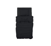 GEMITEX Juego de sábanas Individual, 100% algodón, Color Negro, Liso, antipilling e hipoalergénico, diseño Made in Italy, Incluye sábana encimera de 150 x 280 cm, sábana Bajera Ajustable de 90 x 190