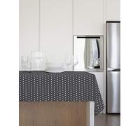 GEMITEX Mantel Afelpado Plus 140 x 180 cm Encerado de PVC decoración Lunares Gris Made in Italy