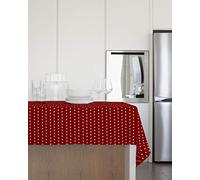 GEMITEX Mantel Afelpado Plus 140 x 180 cm Encerado de PVC decoración Lunares Rojo Made in Italy