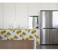 GEMITEX Mantel Tradition, afelpado encerado impermeable y antimanchas, decoración 4130 girasoles Toscana, ideal para mesas rectangulares para 10/12 personas, 140 x 240 cm, fabricado en Italia, acabado