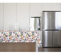 GEMITEX Mantel Tradition, felpa, encerado, impermeable y antimanchas, decoración 4133 Flores Sanremo, ideal para mesas rectangulares para 10/12 personas, 140 x 240 cm, fabricado en Italia, acabado con