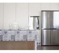 GEMITEX Mantel Tradition, Felpa, Encerado, Impermeable y Antimanchas, decoración 4164 tirolés Azul, Ideal para mesas rectangulares para 10/12 Personas, 140 x 240 cm, Fabricado en Italia, Acabado con