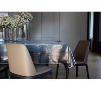 Gemitex Mantel Transparente, Impermeable, Antimanchas, Suave y Protector, Ideal para mesas rectangulares para 10 Personas, 130 x 240 cm, Fabricado en Italia, Acabado con overlock