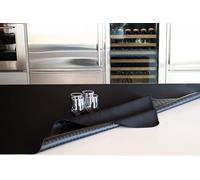 GEMITEX Muletón Protector de Mesa Fabricado en Italia Antideslizante, antigolpes, Doble Cara Negro/Negro, 140 x 220 cm, Decora y Protege tu Mesa de Golpes, arañazos y líquidos, Acabado con Borde