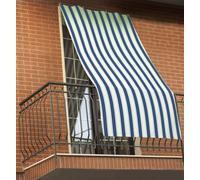 GEMITEX Toldo de Rayas Azules, 150 x 290 cm, con Ojales y Ganchos para una fácil instalación. Protege tu casa del Sol y CREA Zonas sombreadas. Campaña, mar, Camping, Playa