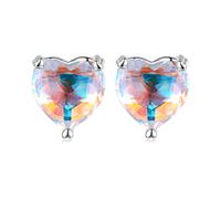 GemKing BSE713 Heart Symphony Glass Stud Earrings S925 Sterling Silver Earring