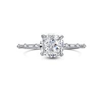 GemKing DY120662-S-W-WH-6 WMY Princess Cut Cubic Zirconia 925 Sterling Silver Ring White Plated Wedding Engagement Anniversary Solitaire Diamond Rings
