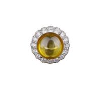 GemKing R0321 Creative and simple imitation sapphire round ring retro Austrian crystal 6ct ring