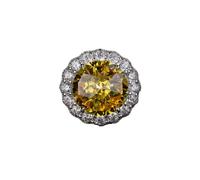 GemKing R0321 Creative and simple imitation sapphire round ring retro Austrian crystal 6ct ring