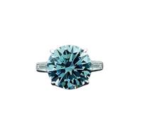 GemKing R0350 6ct round 12mm5A high carbon diamond ring women's large diamond wedding ring