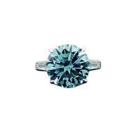 GemKing R0350 6ct round 12mm5A high carbon diamond ring women's large diamond wedding ring