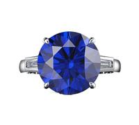 GemKing R0350 6ct round 12mm5A high carbon diamond ring women's large diamond wedding ring