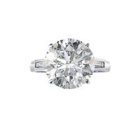 GemKing R0350 6ct round 12mm5A high carbon diamond ring women's large diamond wedding ring