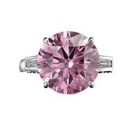 GemKing R0350 6ct round 12mm5A high carbon diamond ring women's large diamond wedding ring