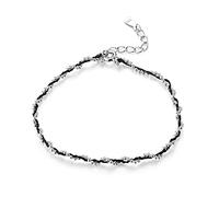GemKing SCB173-BK Zodiac Year Little Red Rope Bracelet - Black S925 Sterling Silver Bracelet