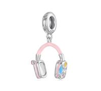 GemKing SCC3063 - Abalorio familiar para madre e hija, Plata de ley, No es una piedra preciosa