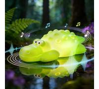 Gemmac Luz Nocturna Cocodrilo con Ruido Blanco, Portatil White Noise Machine Silicona Luz Nocturna con Temporizador de 30 Minutos 5 Ruido Blanco Regulable USB LED Light Home Decoration Regalos Adulto