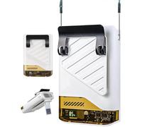 Gemmac Ventilador Portátil 4 en 1 Batería 5 Velocidades Mesa/Cuello/Cintura/Mano Pantalla LED%, Flujo Aire 10m/s Batería 4000mAh Power Bank Waist Fan Ultra Silencioso para Camping Exterior Oficina