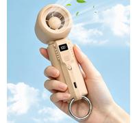 Gemmac Ventilador Portátil, Mini Ventilador de Mano Portatil 5 Velocidades Ajustables Ventoinha USB Recargable con Pantalla LCD y Anilla, Ideal para Hogar Oficina Playa Viajes Conciertos Maquillaje