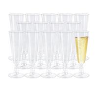 GEMMAHW 50 Copas de Champán de Plástico, 150ml Transparente Flautas de Champagne, Copas Plastico, Reutilizables Copas de Cava para Fiestas, Bodas, Cumpleaños
