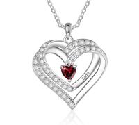 GemMyShin Collar con nombre personalizado con piedra natal para mujer, regalos personalizados para el día de la madre para mamá, collar de piedra natal de corazón para madre e hija, regalos para mujer