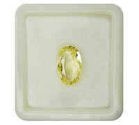 GEMS RIVER - Piedra de zafiro amarillo de Ceilán de Sri Lanka Pukhraj de 5.50 quilates con certificación original de buena forma Gurupriya Pushparagam para hacer joyas (Q354), piedra preciosa, zafiro,
