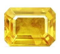 GEMS RIVER - Piedra de zafiro amarillo de Ceilán de Sri Lanka Pukhraj de 5.50 quilates con certificación original de buena forma Gurupriya Pushparagam para hacer joyas (W354), piedra preciosa, zafiro,