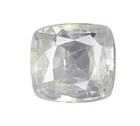 GEMS RIVER Piedra Pukhraj blanca real y pura original de 3.25 ratti 2.20 quilates certificada, atractiva piedra preciosa de zafiro blanco con forma brillante, zafiros blancos con seguridad Pathar,