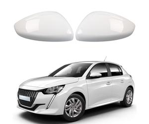 Gemsaya Cubierta de espejo retrovisor para Peugeot 208 2012-2019, Opel Corsa F/Mokka B 2019-2025, tapas de espejo retrovisor ABS, tapas de espejo retrovisor izquierdo derecho, color blanco