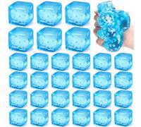 Gemscream Cubo de estrés a granel, mini cubitos de hielo, bolas sensoriales suaves para apretar, con copo de nieve, alivio de la ansiedad para suministros de fiesta, premios, relleno de bolsas de