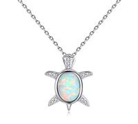 GemShadow - Collar de plata de ley 925 con diseño de tortuga de mar