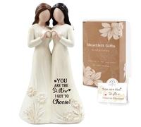 GemsLives Regalos de cumpleaños para mejores amigas para mujeres, figuras de amistad pintadas a mano, regalos para hermanas, regalos significativos para cumpleaños, Navidad, día de la hermana