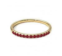 GemsOnClick creó el Anillo de Compromiso apilable de eternidad de rubíes, Chapado en Oro de, Anillo de Compromiso de Estilo Vintage con Piedra Natal de febrero 65
