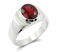 GemsOnClick Natural Granate 925 Anillo de Plata esterlina Astrología Ovalada de Piedra de Nacimiento y astronomía del Anillo 58