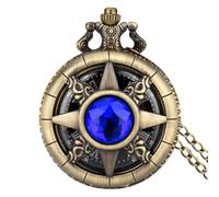Gemstone Pocket Watch - Classic Smooth Gemstone Pocket Watch With Chain