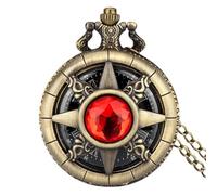 Gemstone Pocket Watch, Roman Numerals Scale Pockets Watches with Chain, 2.32x1.8 Inch Compact & Portable, Steampunk Vintage Timepiece, Classic Gift for Men, Christmas and Collector