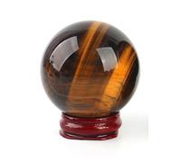 Gemstone Sphere Balls, Tiger's Eye Crystal Ball with Stand,Home and Office Decoration, Balancing Ball,7cm