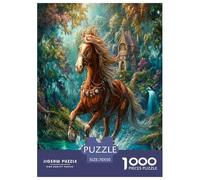 Gemstone War Horse (Caballo de Guerra de Piedras Preciosas) Puzzle 1000 Piezas, DIY,Entretenimiento Creativo para Adultos & Niños ≥ 12 Años Un Rompecabezas Desafiante - Obra De Arte 70x50cm/1000pcs