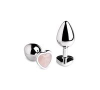 Gemstones Rose Quartz Heart Medium Anal Plug